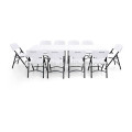 Plain White Dining Tables Camping Bankett Tisch Kunststoff einfach Klapptisch